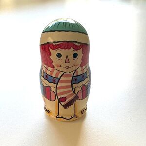 Christmas Raggedy Ann & Andy Nesting Doll 3pc./4" discontinued